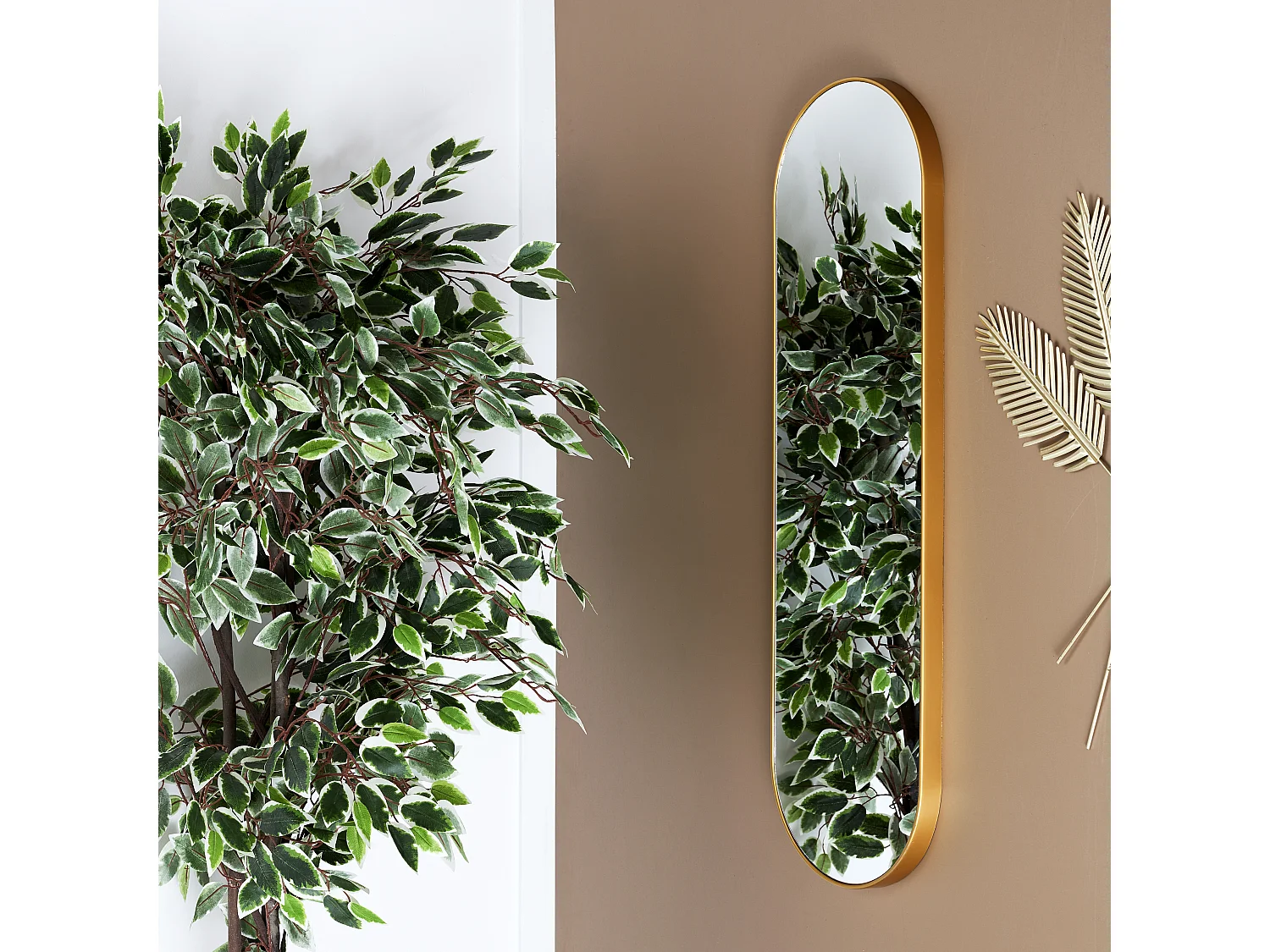 Miroir Design "Jaipur" 100cm Or