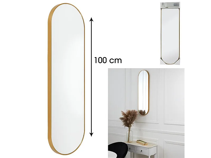 Miroir Design "Jaipur" 100cm Or