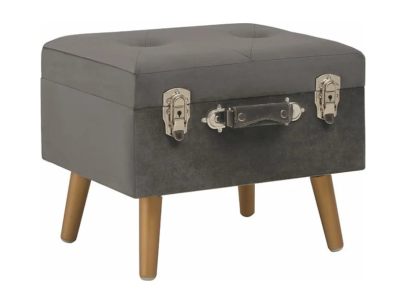 Banqueta de armazenamento 40 cm veludo cinza 02_0010969