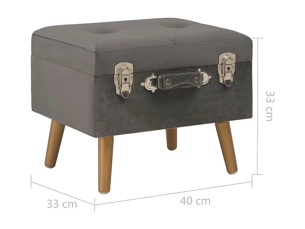 Tabouret de rangement 40 grise 40 x 33 x 33 cm 02_0010969