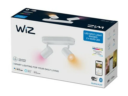 TechBrey Lámpara de Techo LED Regulable RGB Smart WiFi+Bluetooth 4.9W Dos Focos WiZ Imageo