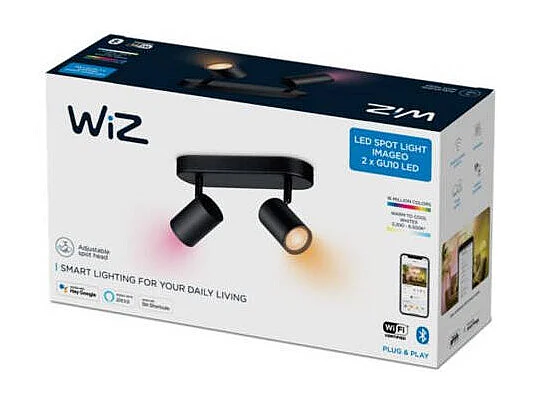 TechBrey Lámpara de Techo LED Regulable RGB Smart WiFi+Bluetooth 4.9W Dos Focos WiZ Imageo