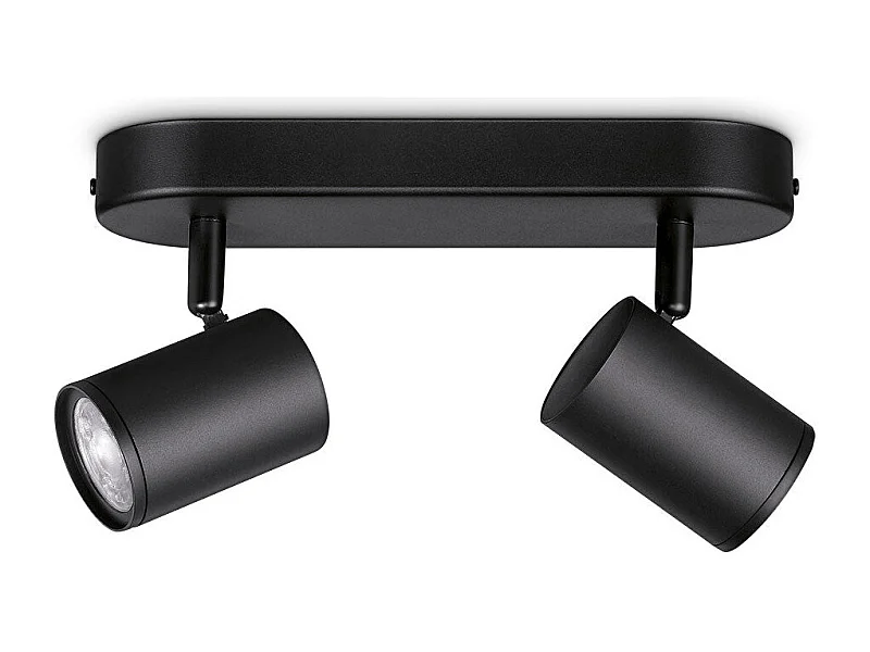 Dimbare LED Plafondlamp WiZ Imageo 4,9W RGB Smart WiFi+Bluetooth, 2 Richtbare Spots, Compatibel met Alexa & Google Home