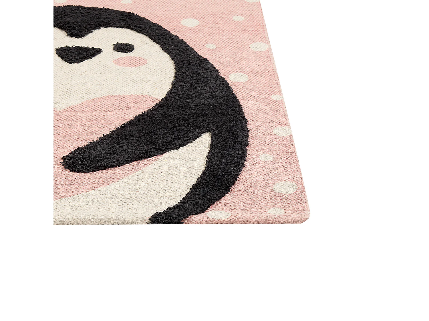 Tapis enfant imprimé pingouin en coton 80 x 150 cm rose PENGKOL