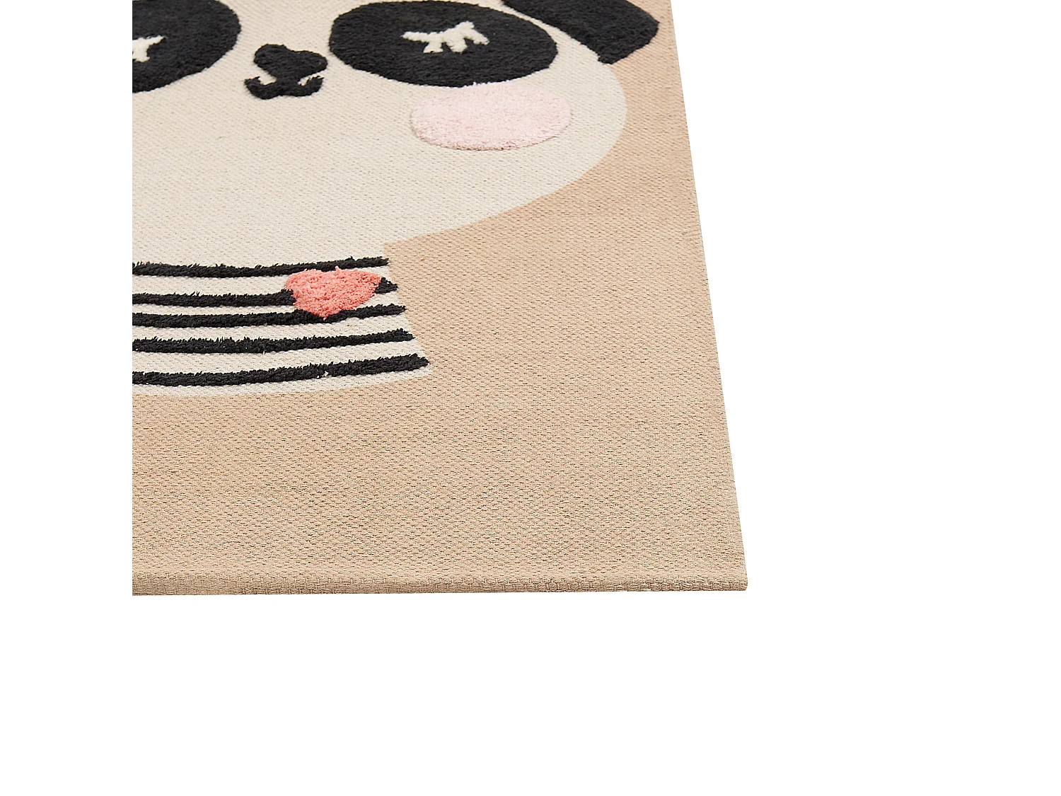 Dywan dziecięcy bawełniany motyw pandy 80 x 150 cm beżowy BUNAN