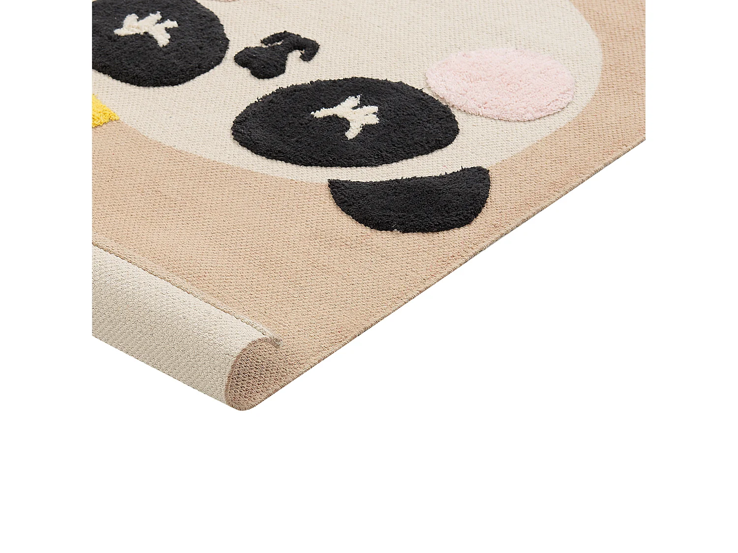 Tapis enfant imprimé panda en coton 80 x 150 cm beige BUNAN