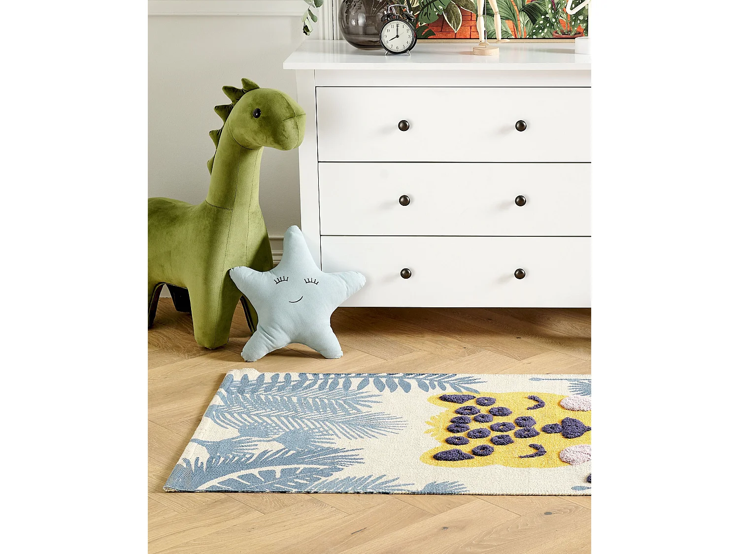 Tapis enfant imprimé léopard en coton 80 x 150 cm multicolore LUAS