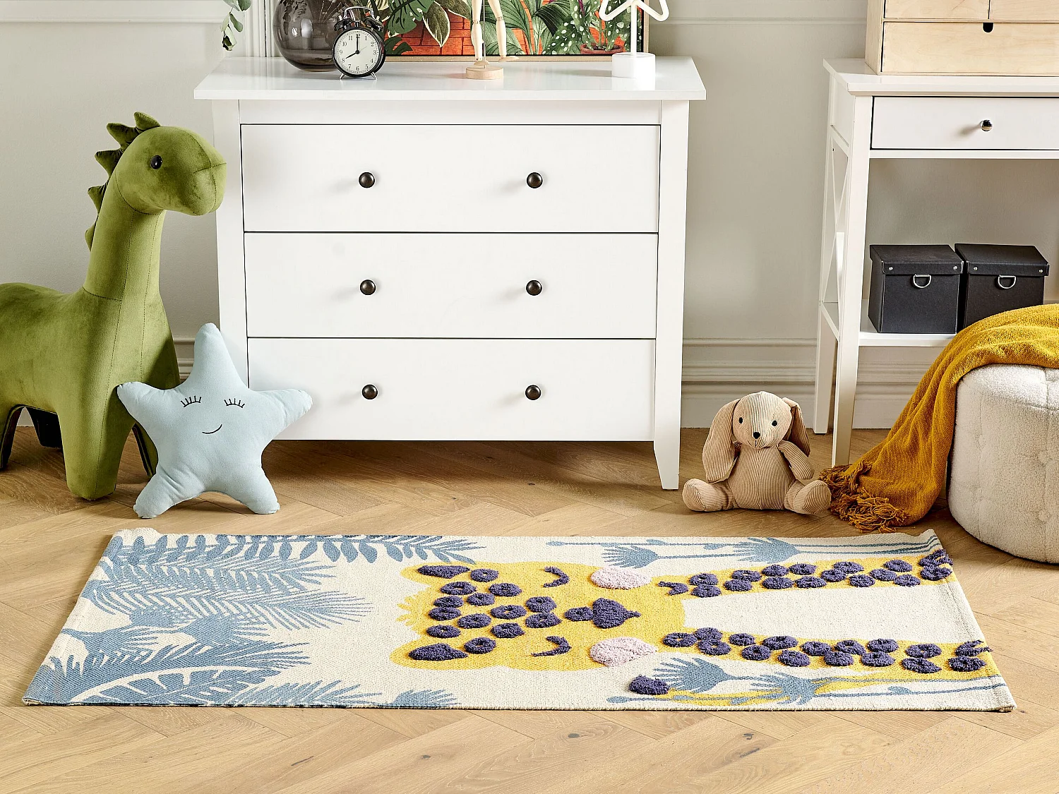 Tapis enfant imprimé léopard en coton 80 x 150 cm multicolore LUAS
