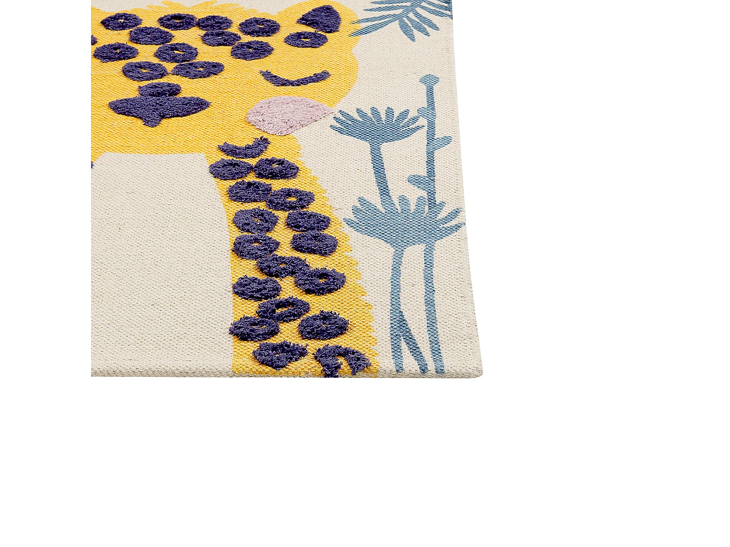 Dywan dziecięcy bawełniany motyw lamparta 80 x 150 cm wielokolorowy LUAS