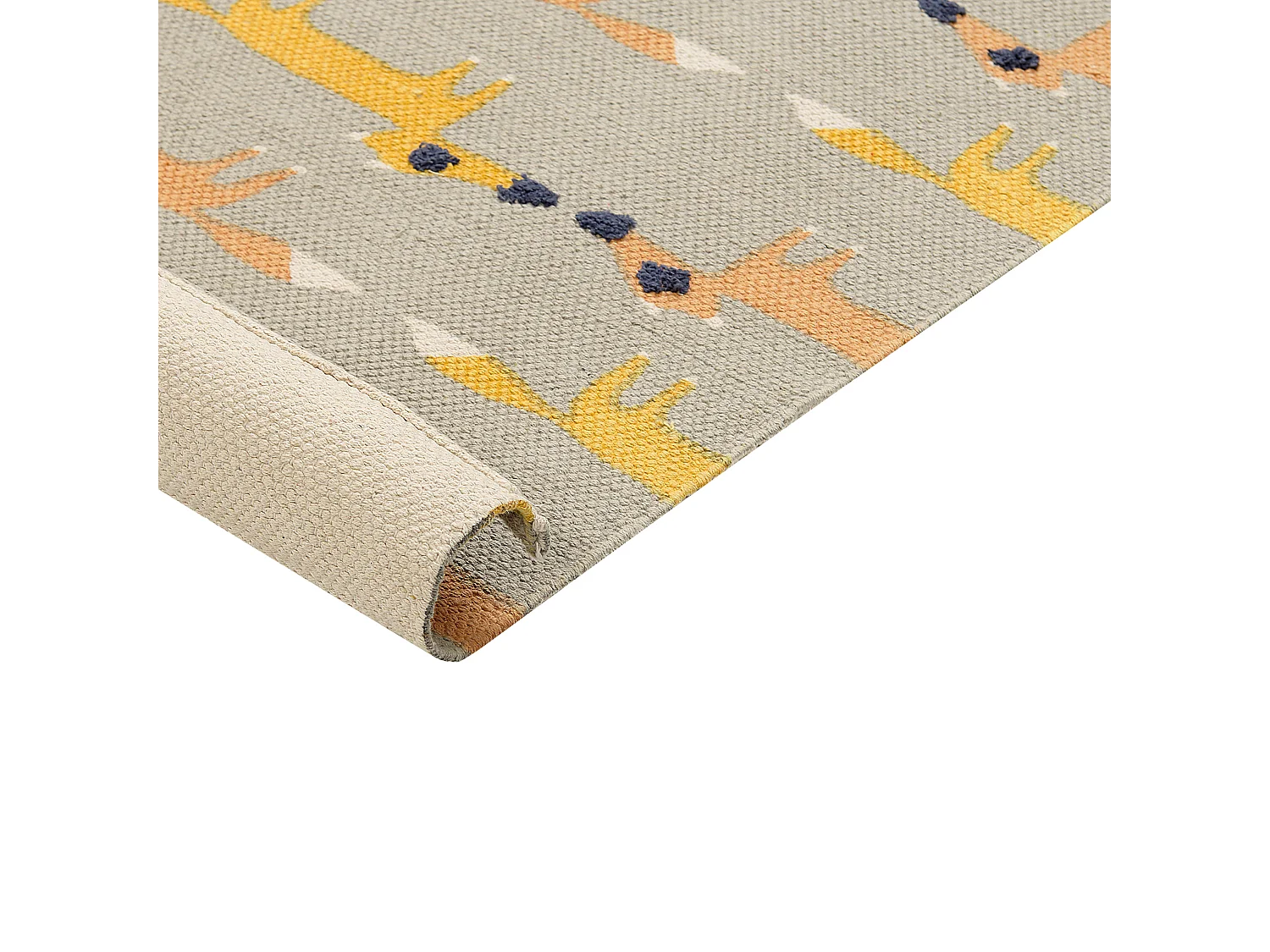 Tapete para crianças em algodão cinzento com motivo de raposa 80 x 150 cm BANKGO