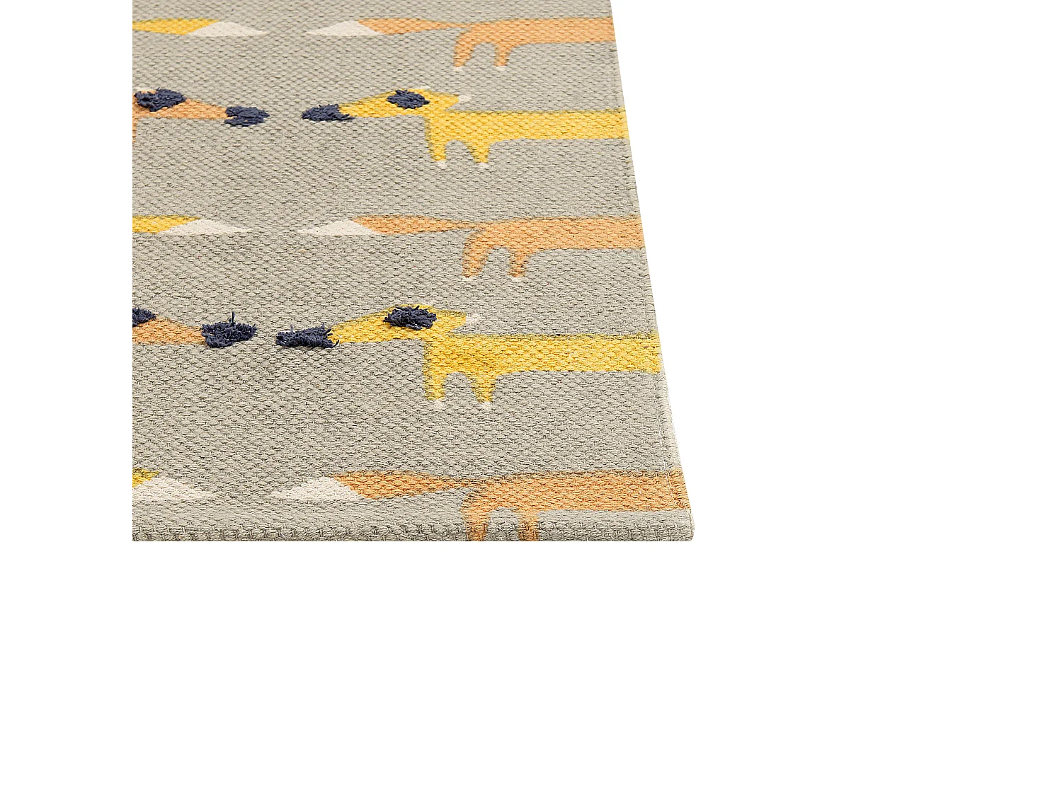 Tapete para crianças em algodão cinzento com motivo de raposa 80 x 150 cm BANKGO