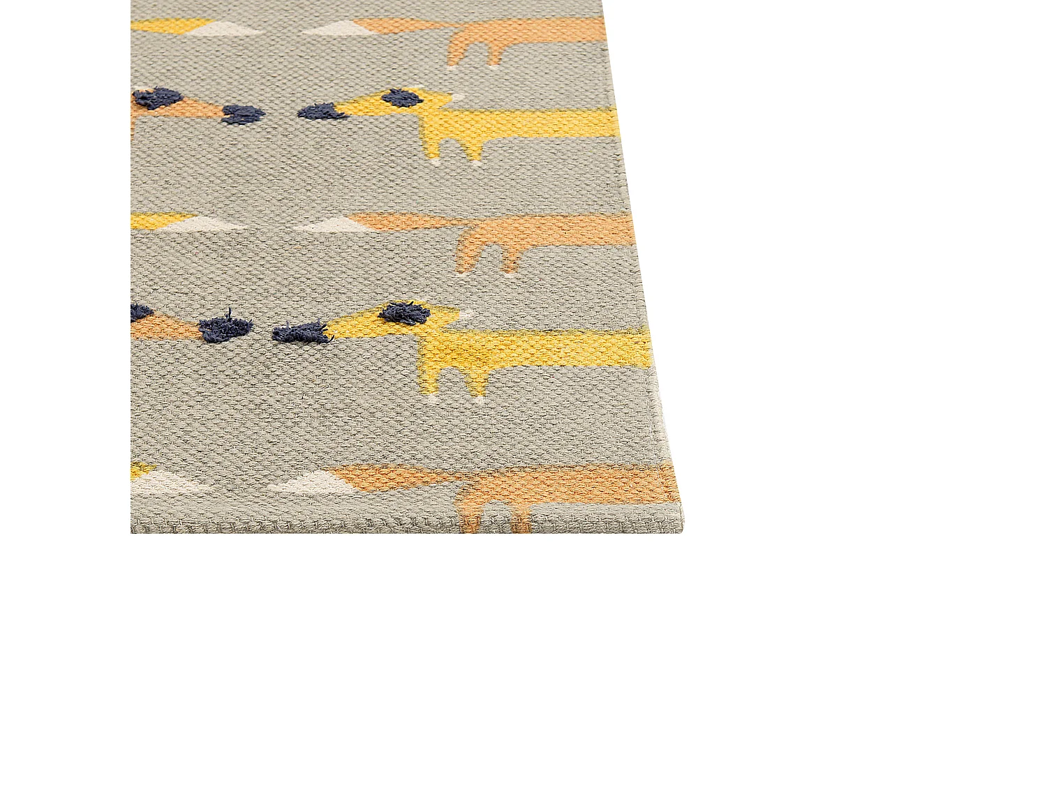 Kinderteppich Baumwolle grau 80 x 150 cm Fuchsmuster Kurzflor BANKGO