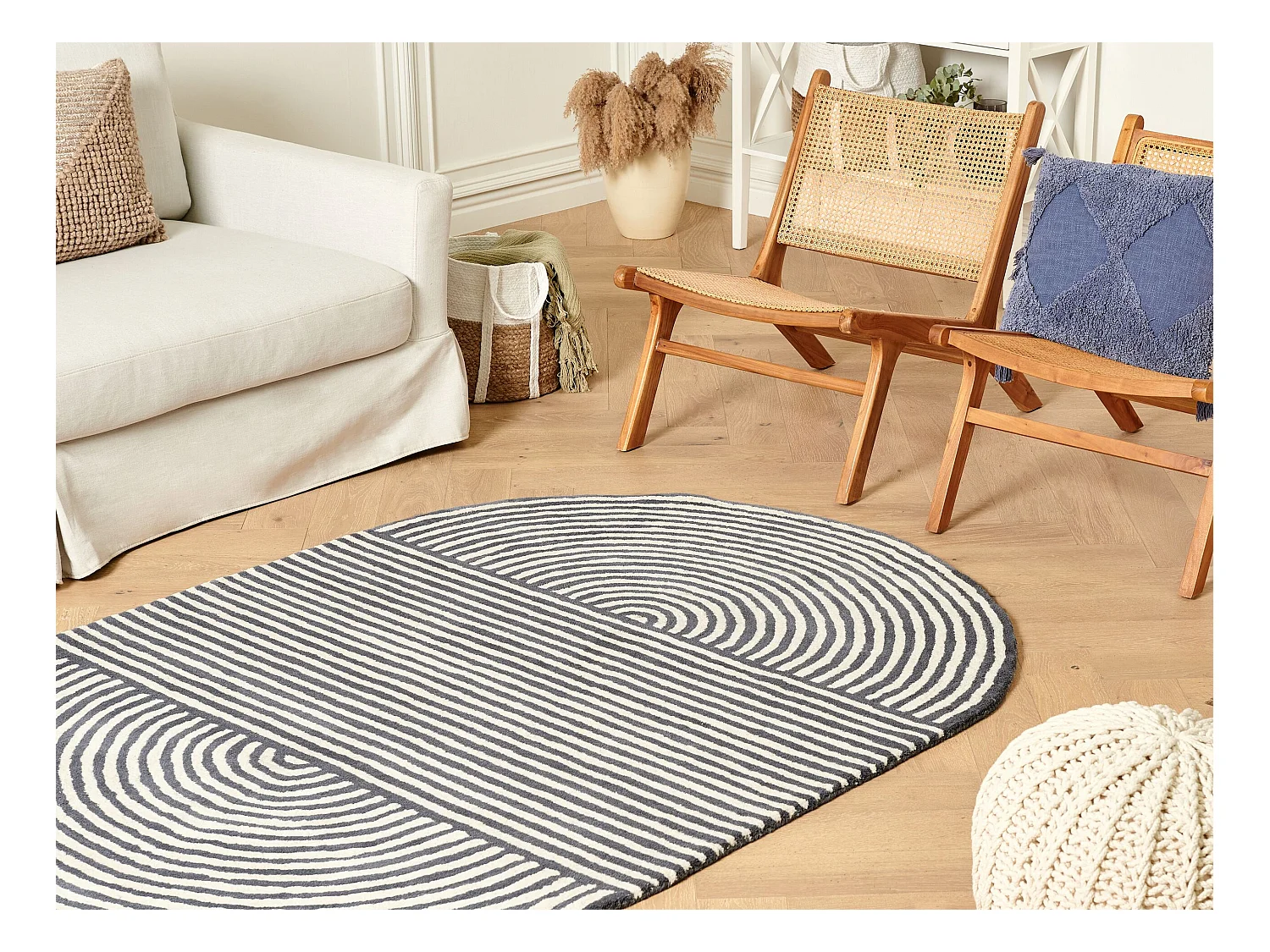 Tapis KWETA Gris graphite 140 x 200 cm Laine