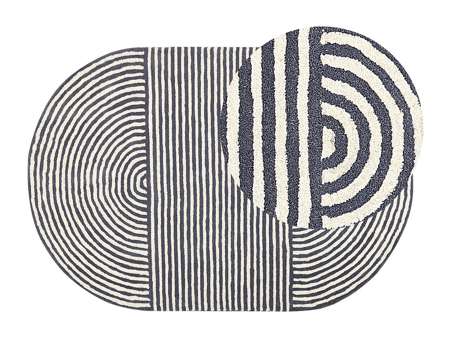 Vloerkleed wol wit/grafietgrijs 140 x 200 cm KWETA