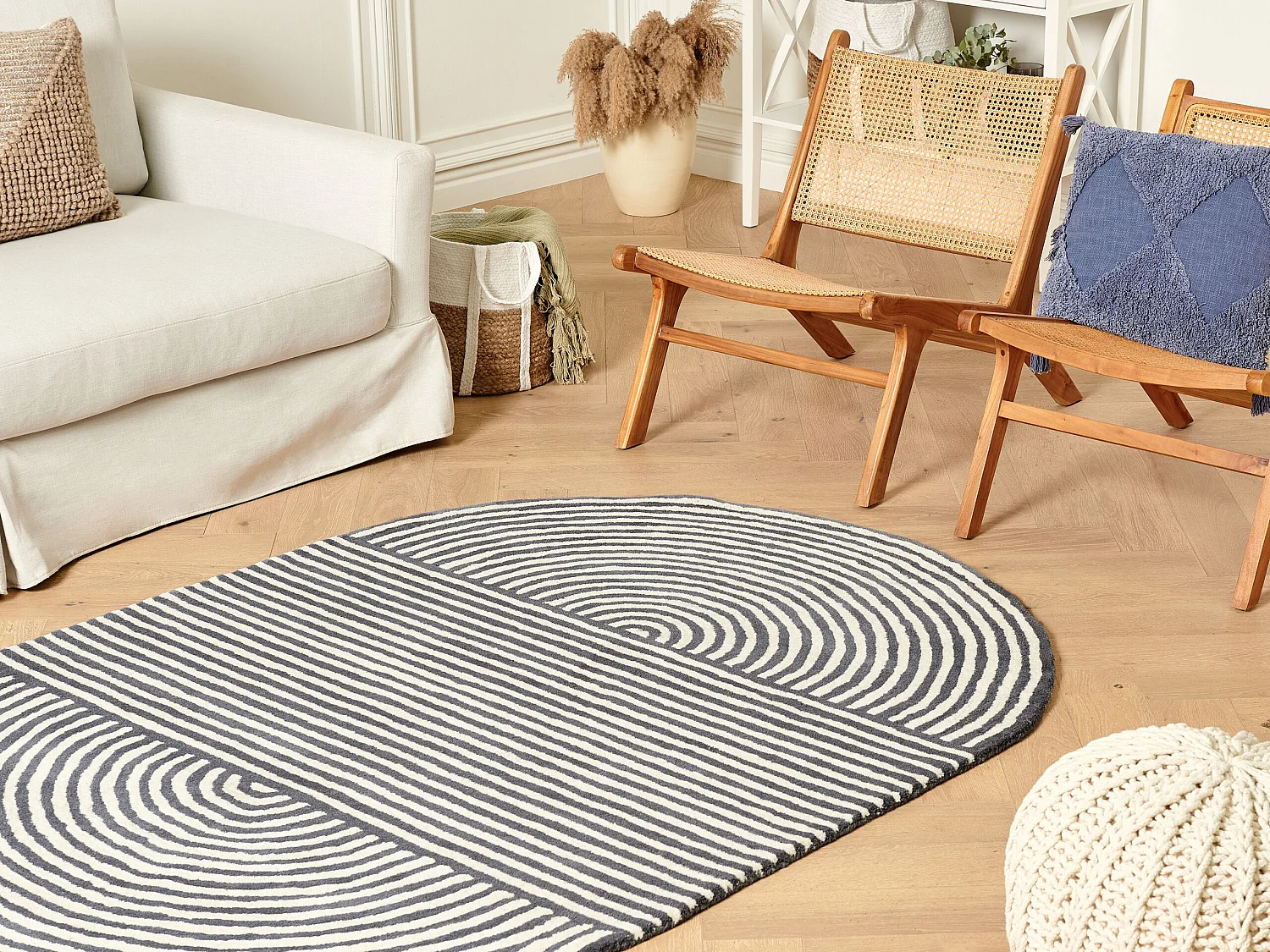 Tapis KWETA Gris graphite 140 x 200 cm Laine