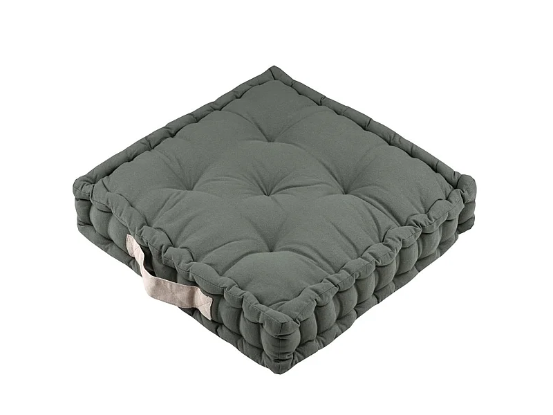 Epais coussin de sol en coton uni vert