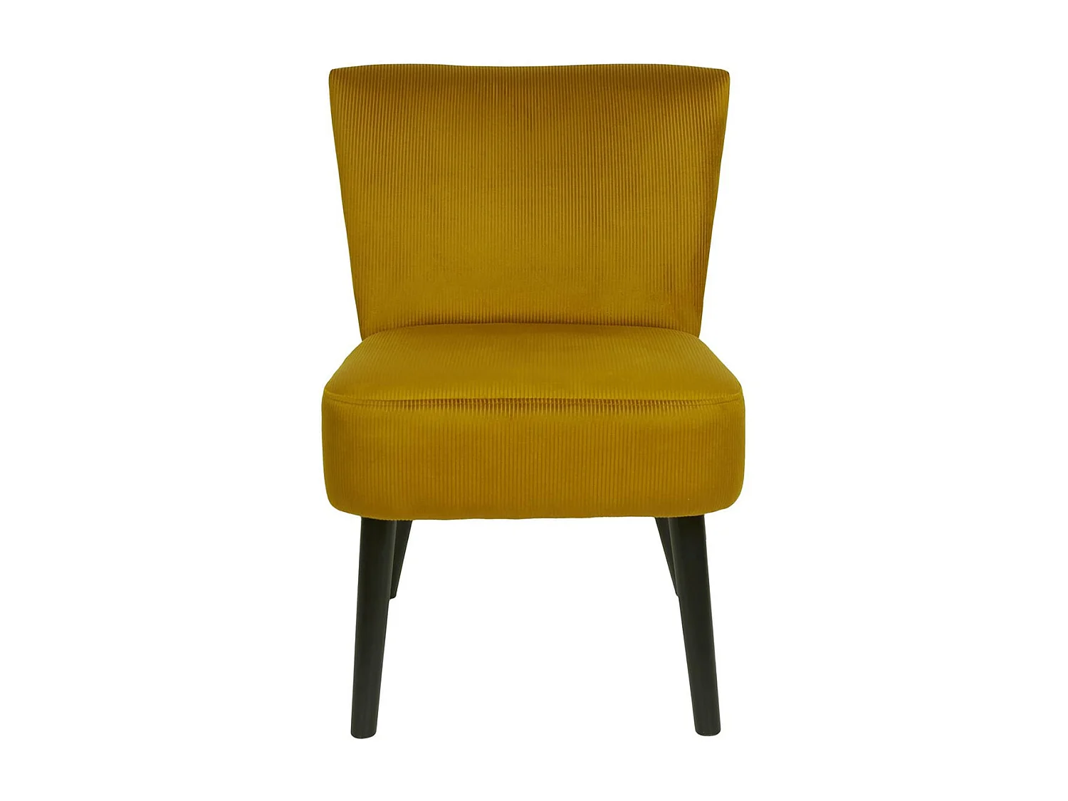 KONAE - Fauteuil Crapaud en Velours Côtelé Ocre