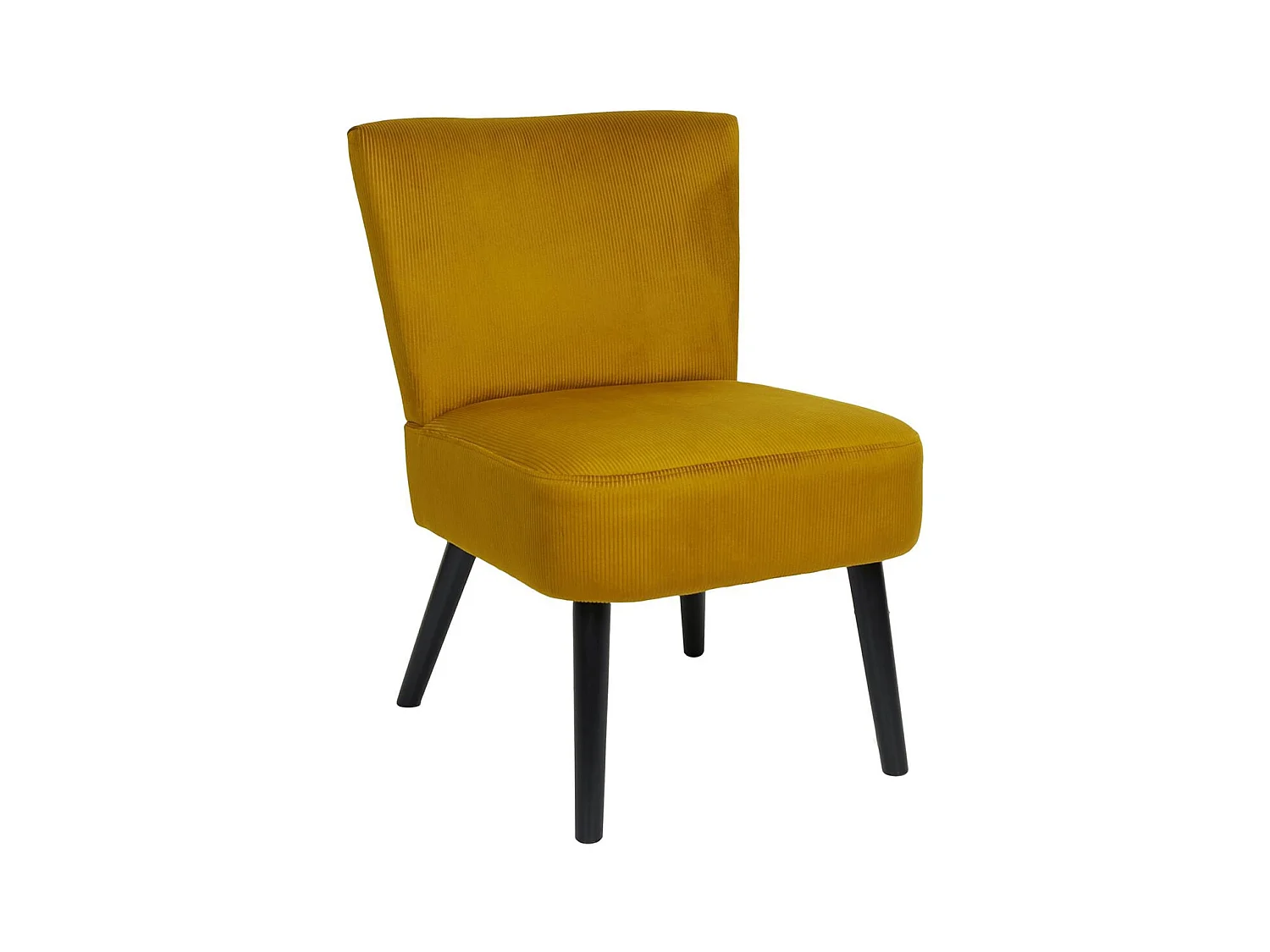 KONAE - Fauteuil Crapaud en Velours Côtelé Ocre