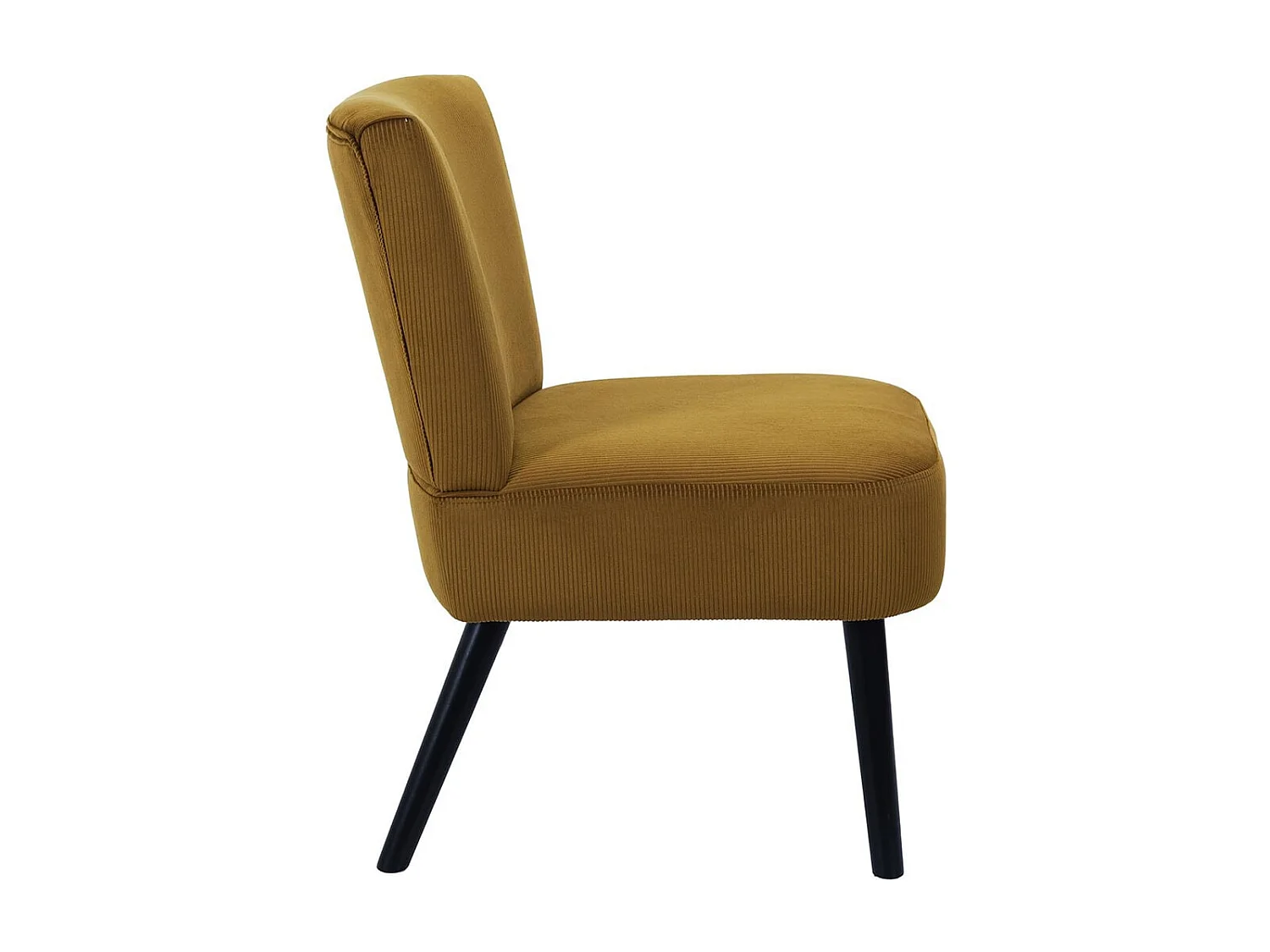 KONAE - Fauteuil Crapaud en Velours Côtelé Ocre