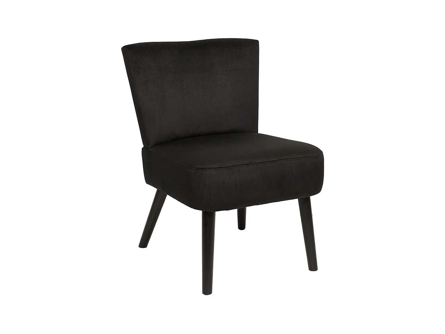 KONAE - Fauteuil Crapaud en Velours Côtelé Noir