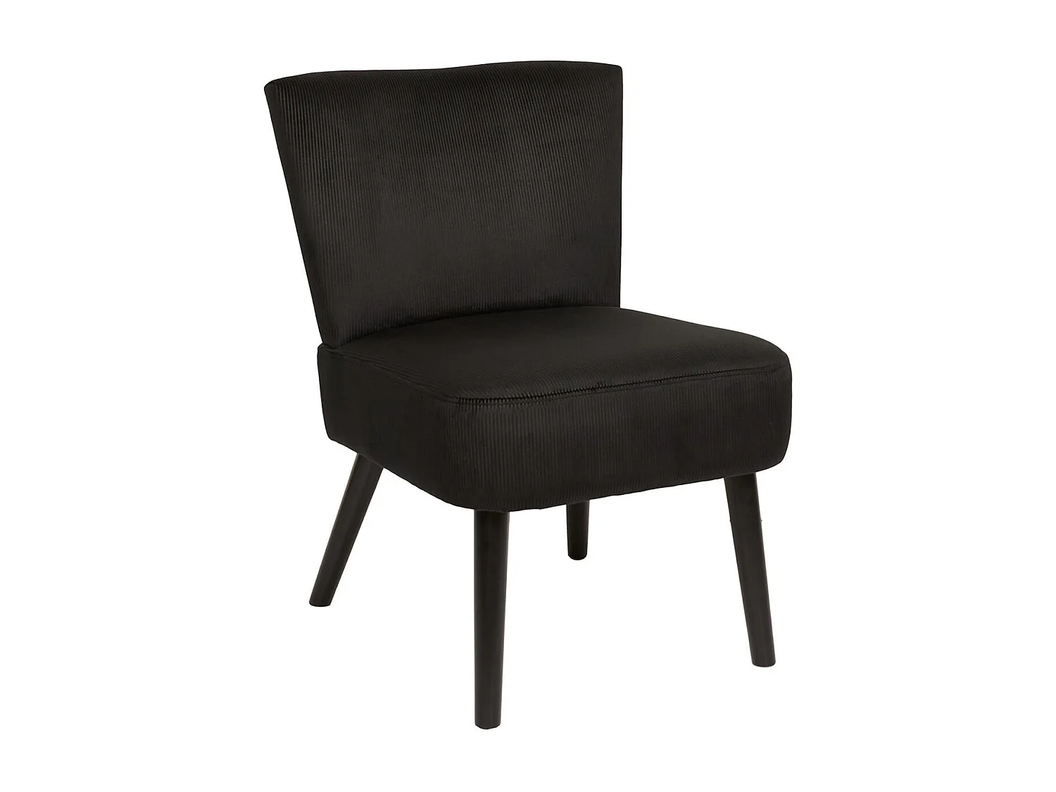 KONAE - Fauteuil Crapaud en Velours Côtelé Noir