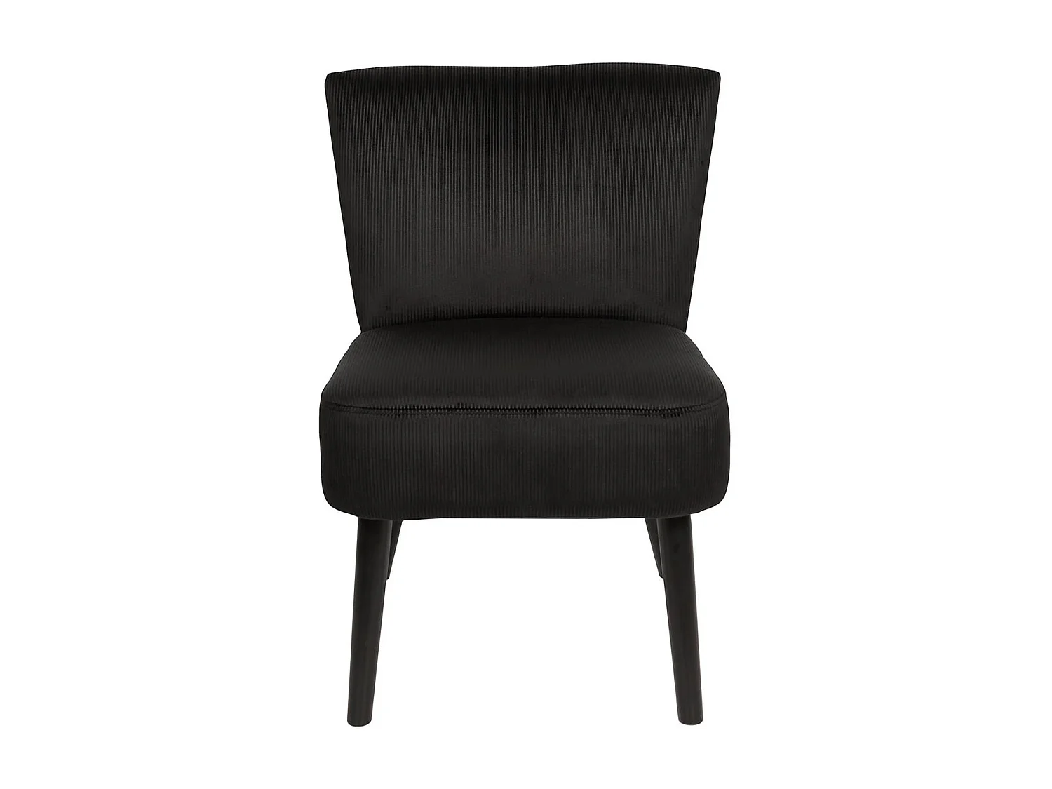 KONAE - Fauteuil Crapaud en Velours Côtelé Noir