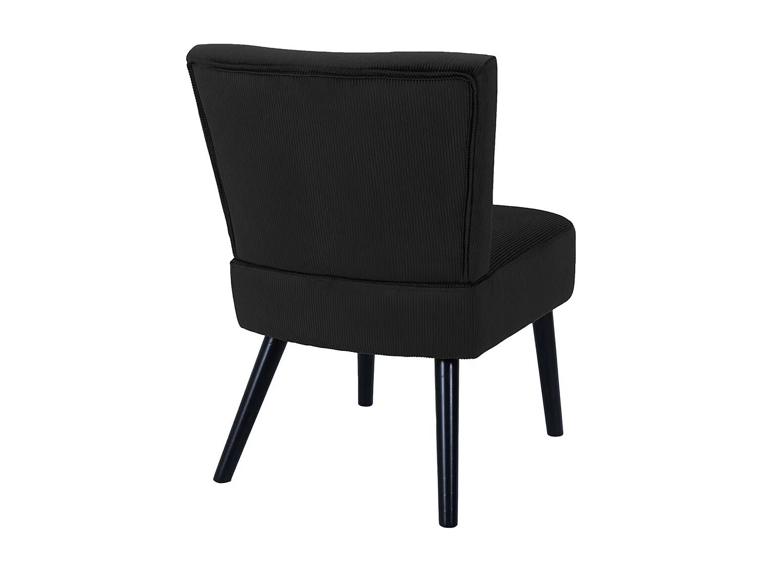 KONAE - Fauteuil Crapaud en Velours Côtelé Noir