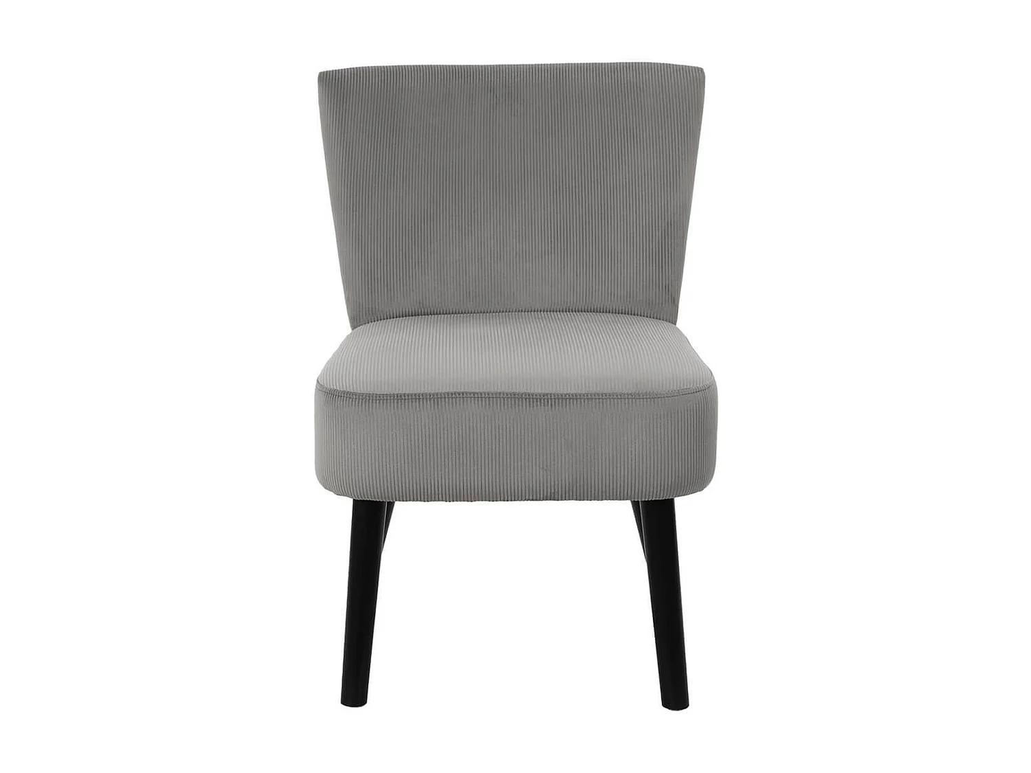 KONAE - Fauteuil Crapaud en Velours Côtelé Gris