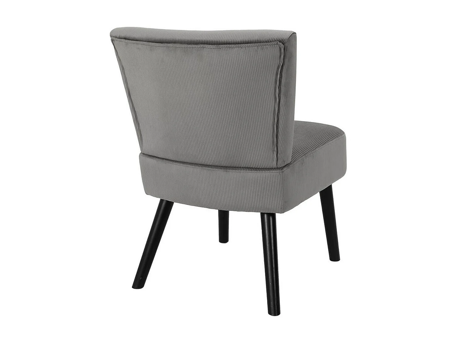 KONAE - Fauteuil Crapaud en Velours Côtelé Gris