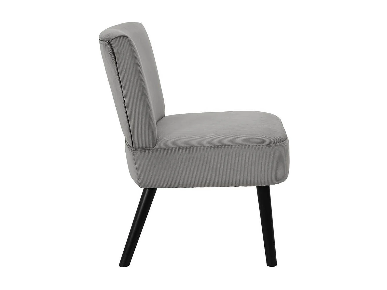 KONAE - Fauteuil Crapaud en Velours Côtelé Gris