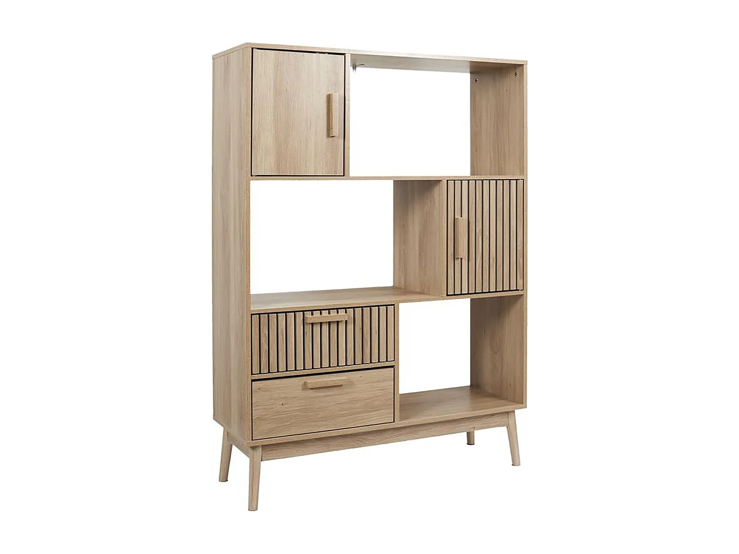 PAJAN - Bibliothèque Etagère Effet Bois avec Tasseaux