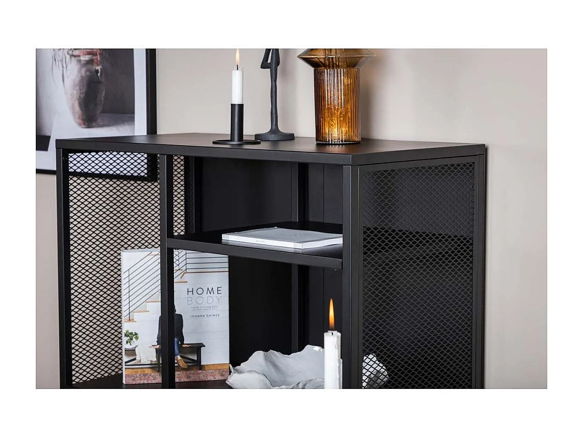 Misha wandkast 5 planken, zwart.