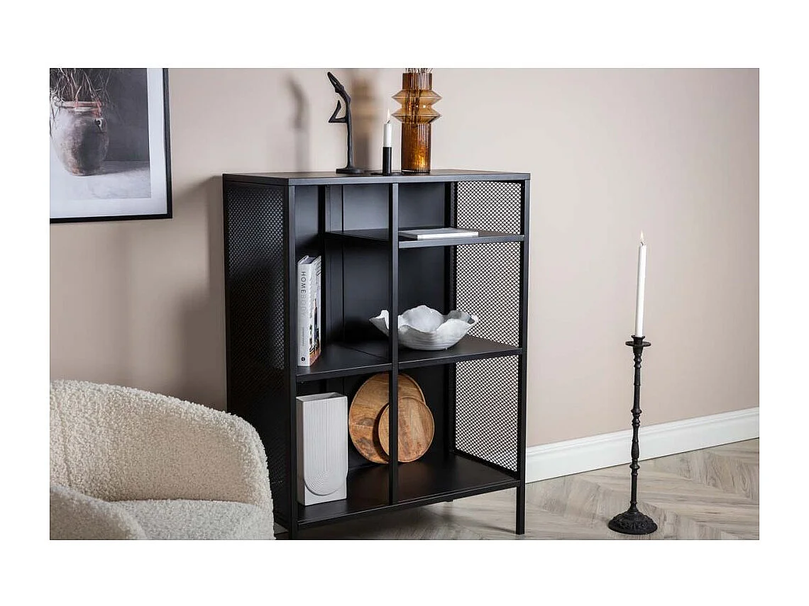 Misha wandkast 5 planken, zwart.