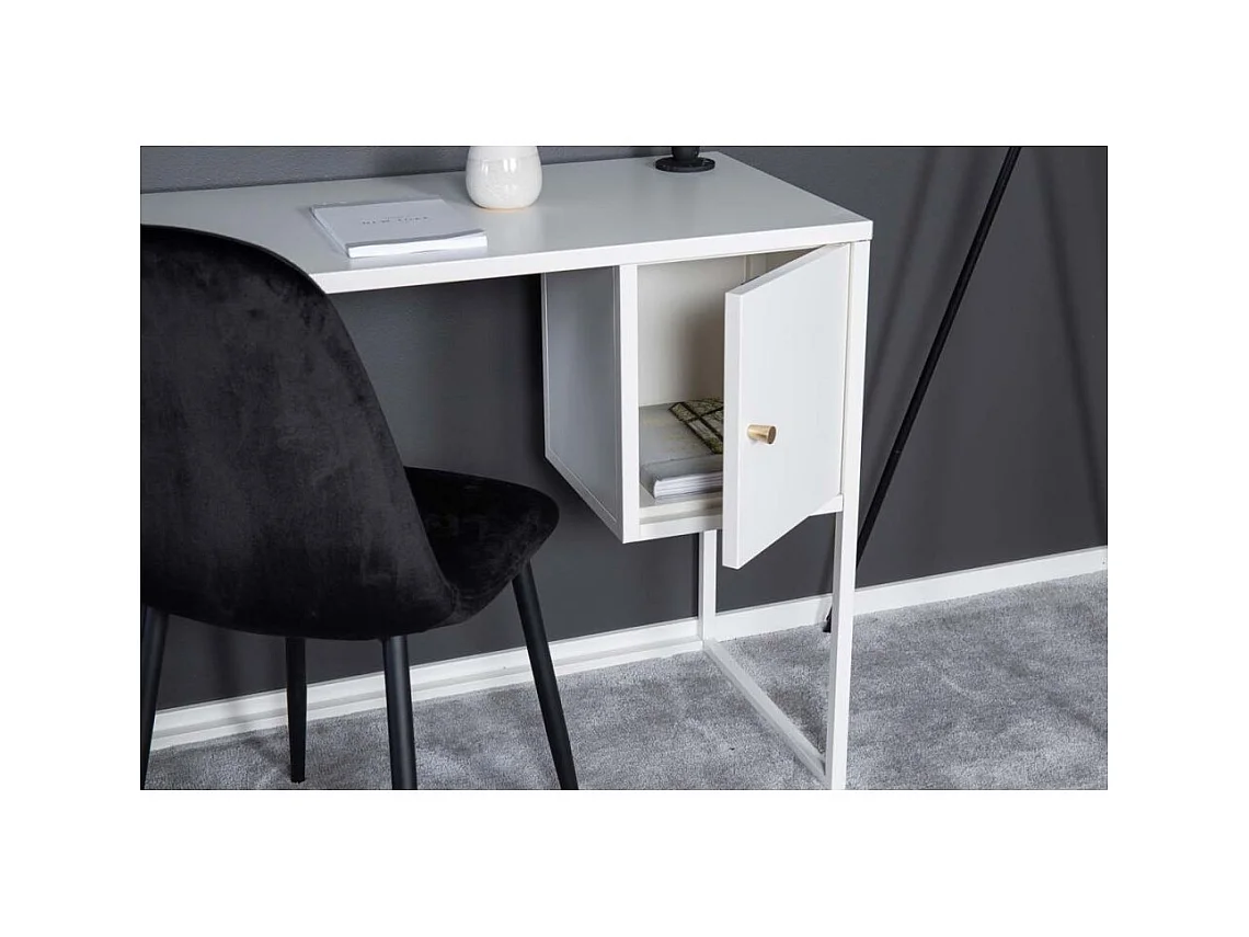 Bureau Design Avec Porte "Bakal" 95cm Blanc