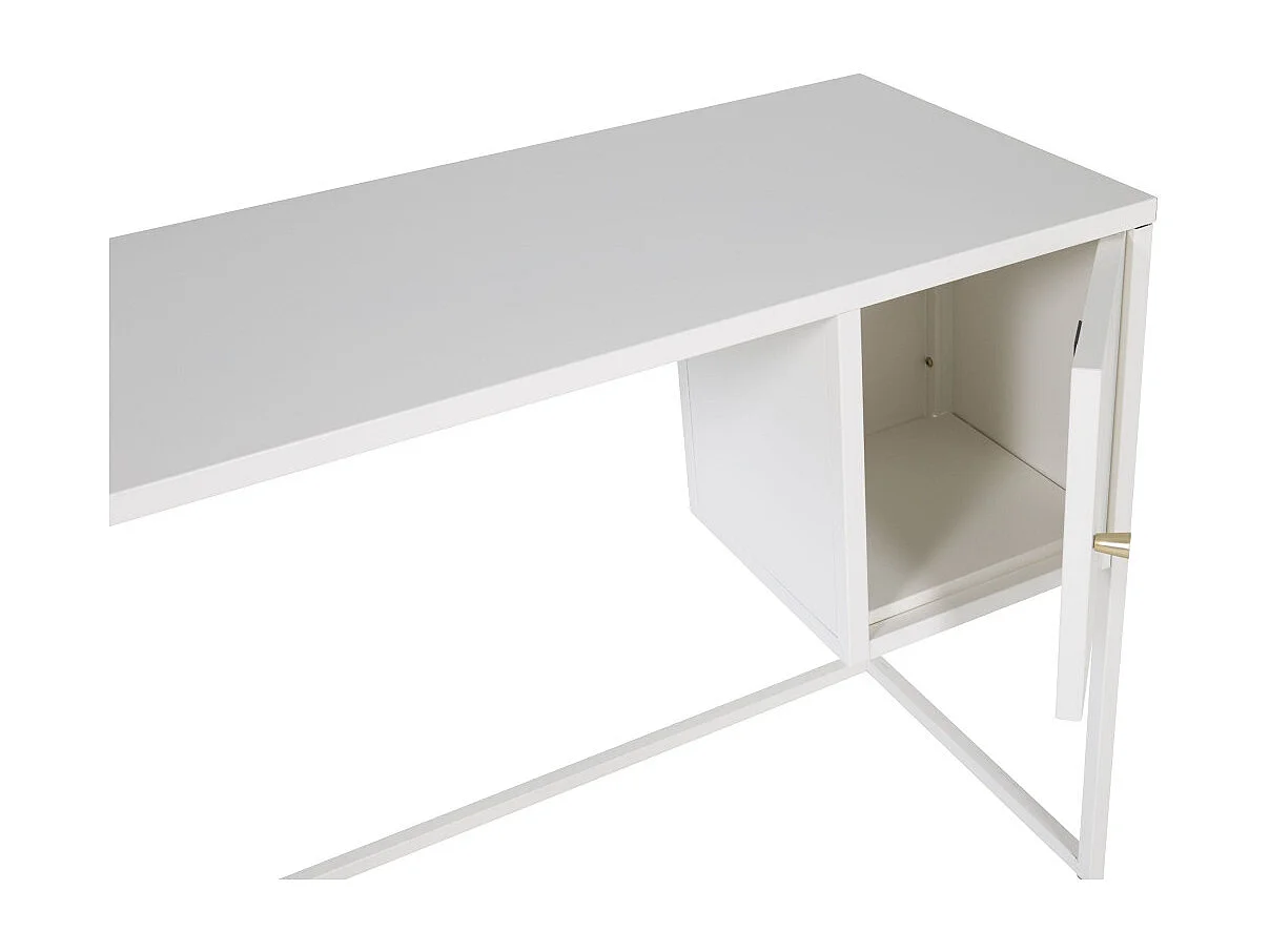 Bureau Design Avec Porte "Bakal" 95cm Blanc