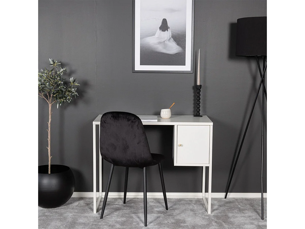 Bureau Design Avec Porte "Bakal" 95cm Blanc