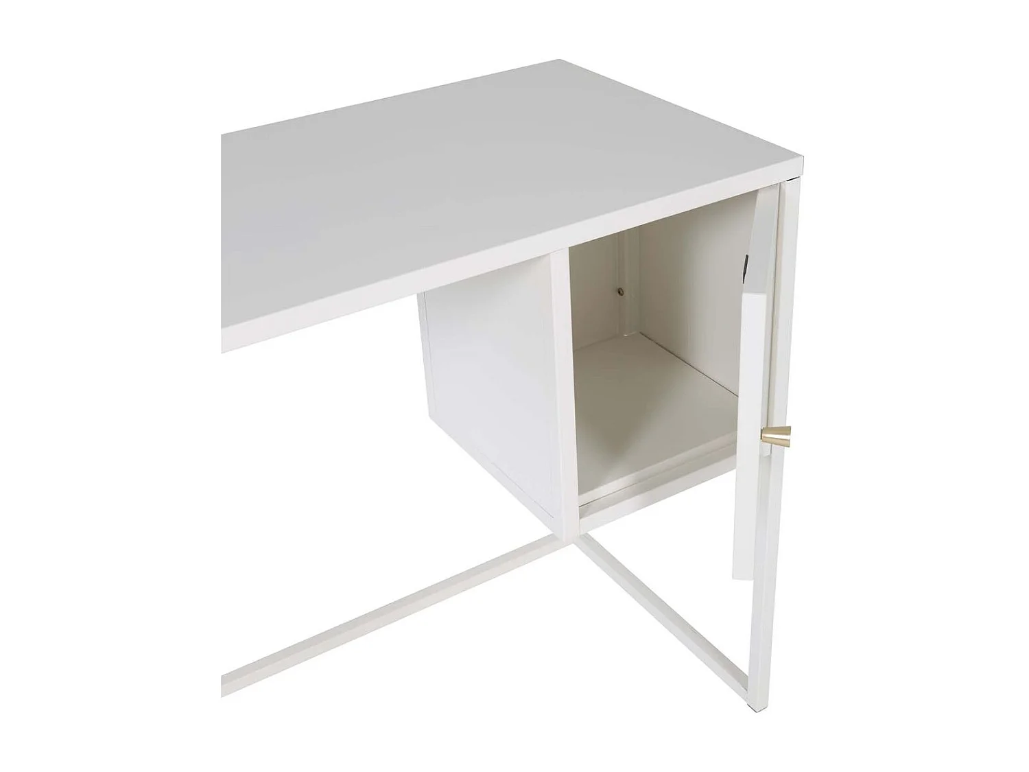 Bureau Design Avec Porte "Bakal" 95cm Blanc