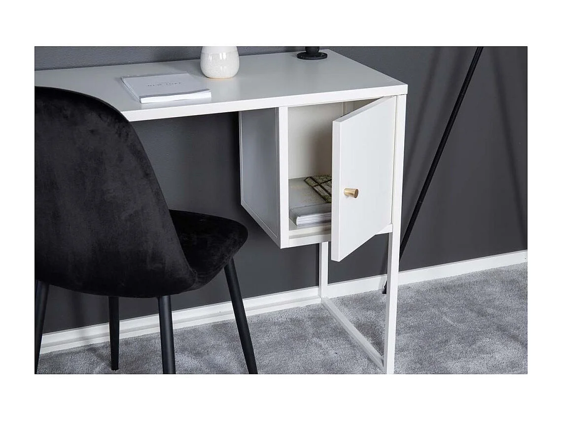 Bureau Design Avec Porte "Bakal" 95cm Blanc