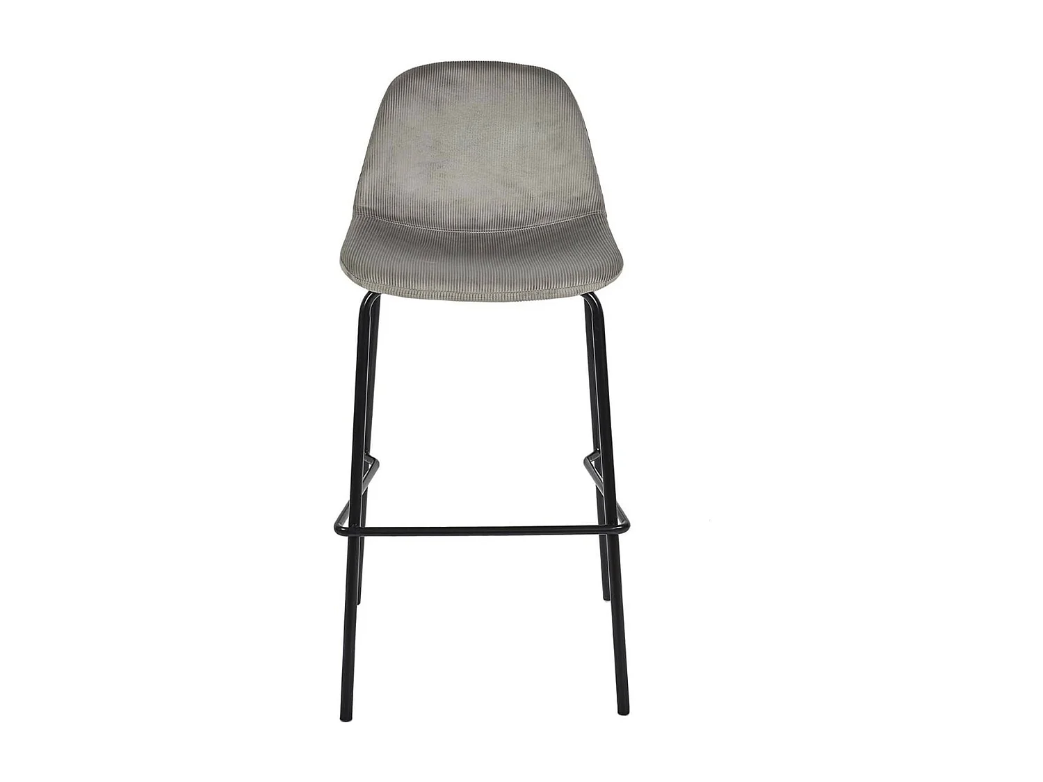 KONAE - Lot de 6 Tabourets de Bar en Velours Côtelé Gris