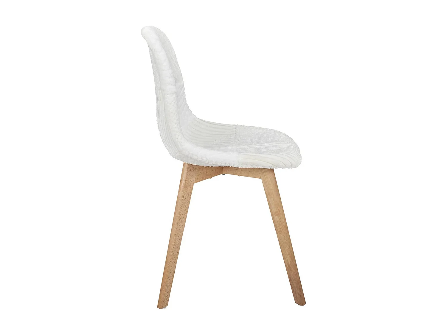 ROHAN - Lot de 2 Chaises Imitation Laine Motif Patchwork Blanc