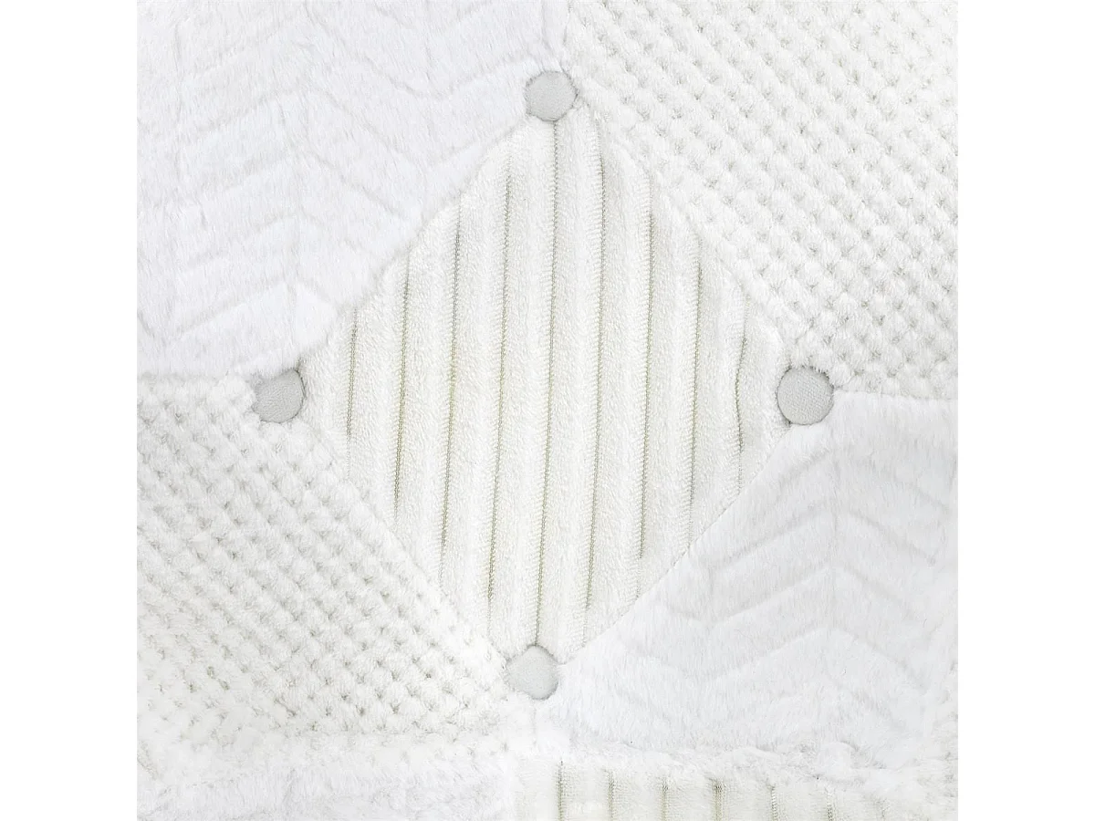 ROHAN - Lot de 2 Chaises Imitation Laine Motif Patchwork Blanc