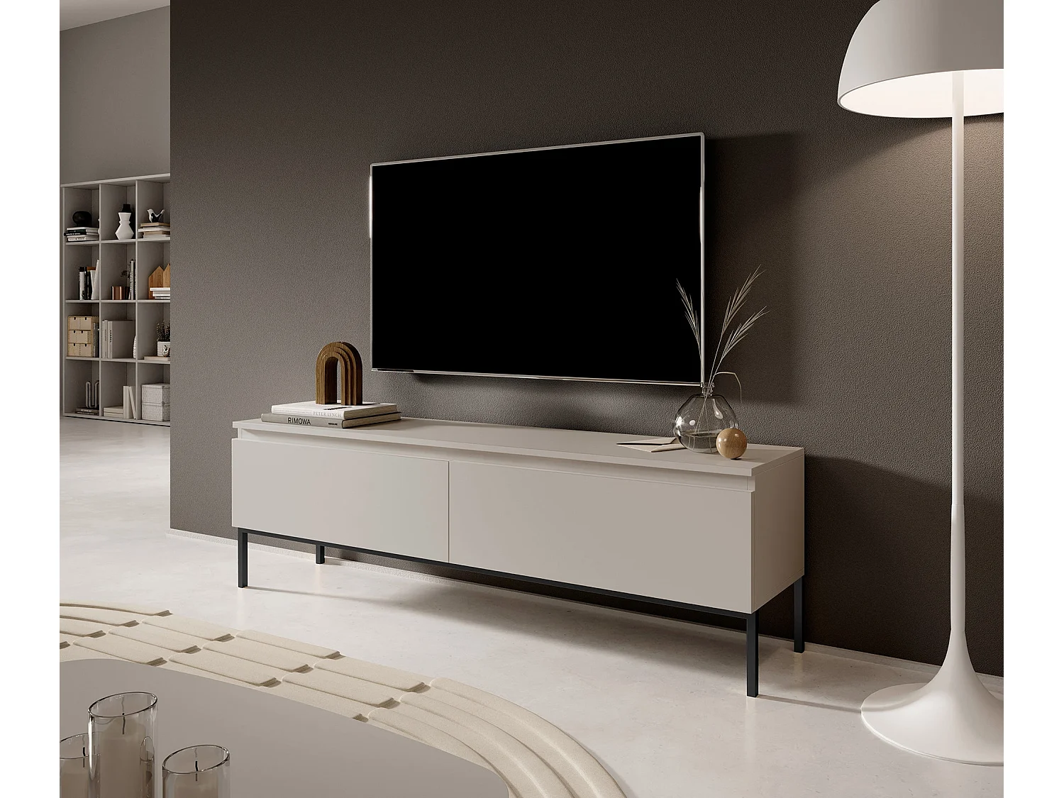 Meuble TV - 150 cm - taupe (gris-beige) - Bemmi