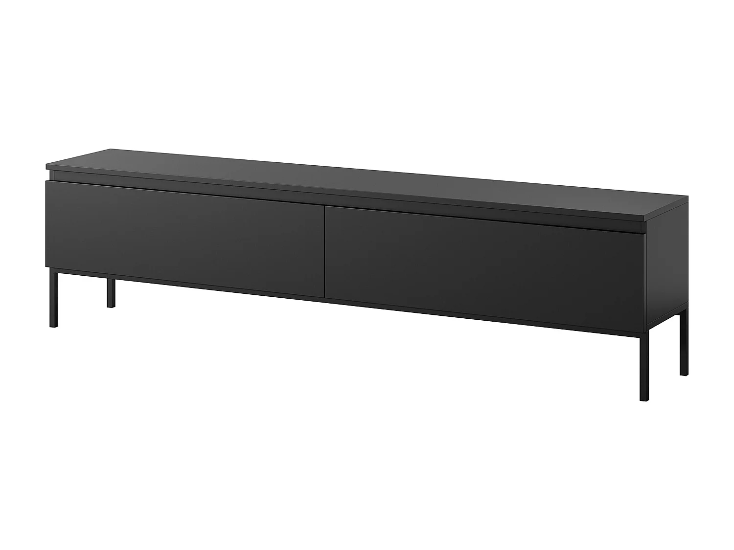 TV-Schrank - 175 cm - schwarz mit schwarzen Beinen - Bemmi