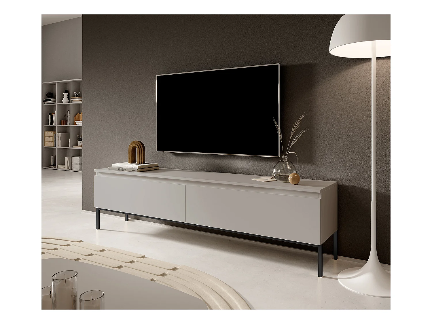 Meuble TV - 175 cm - taupe (gris-beige) - Bemmi