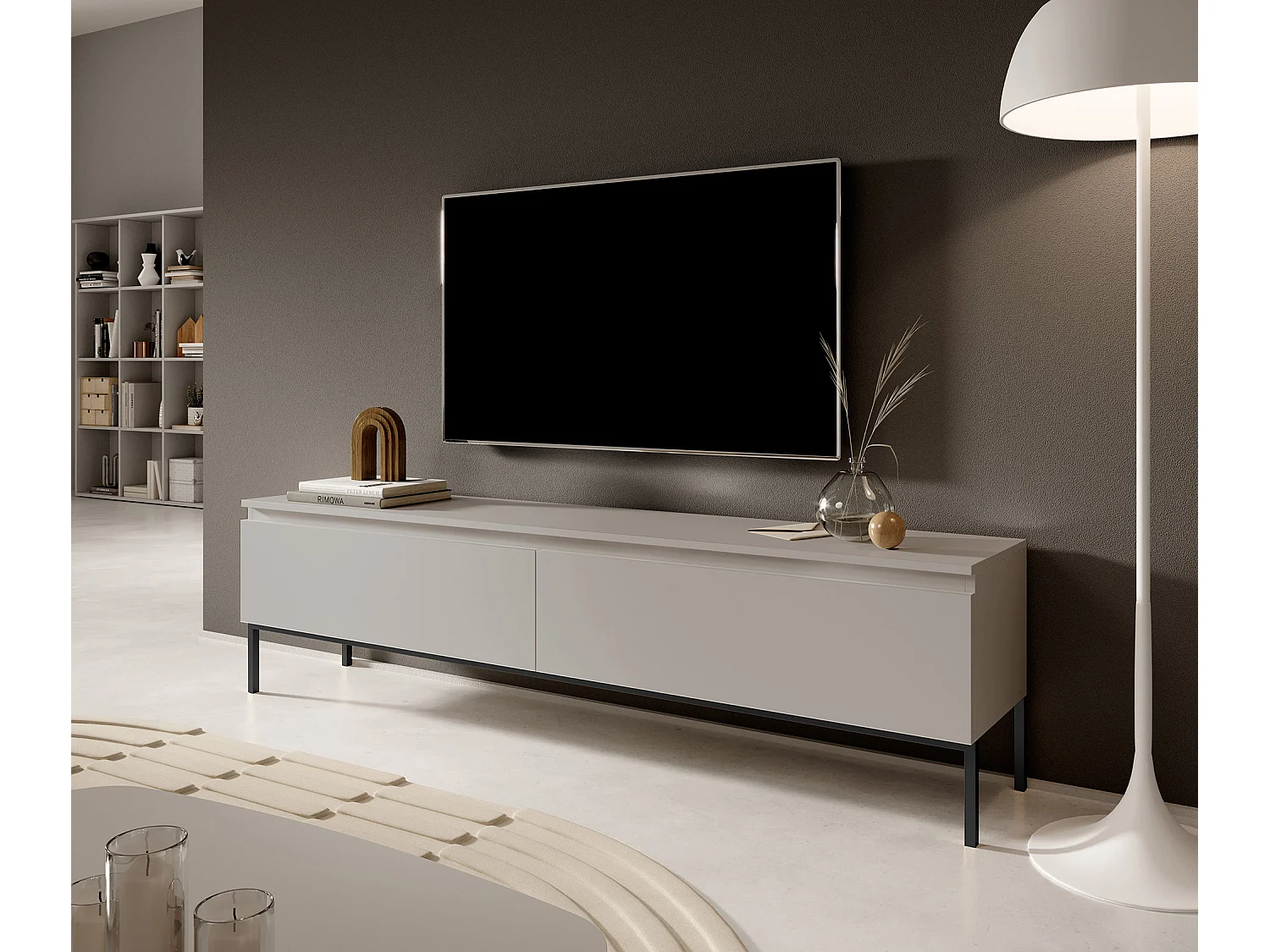 Meuble TV - 175 cm - taupe (gris-beige) - Bemmi