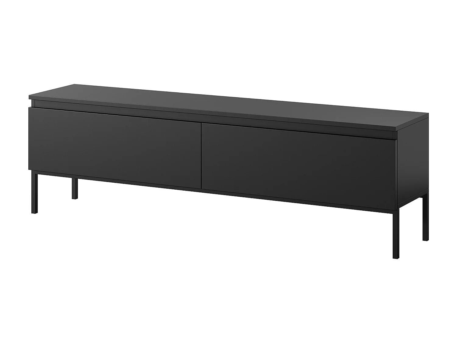 Meuble TV - 150 cm - noir et pieds noirs - Bemmi