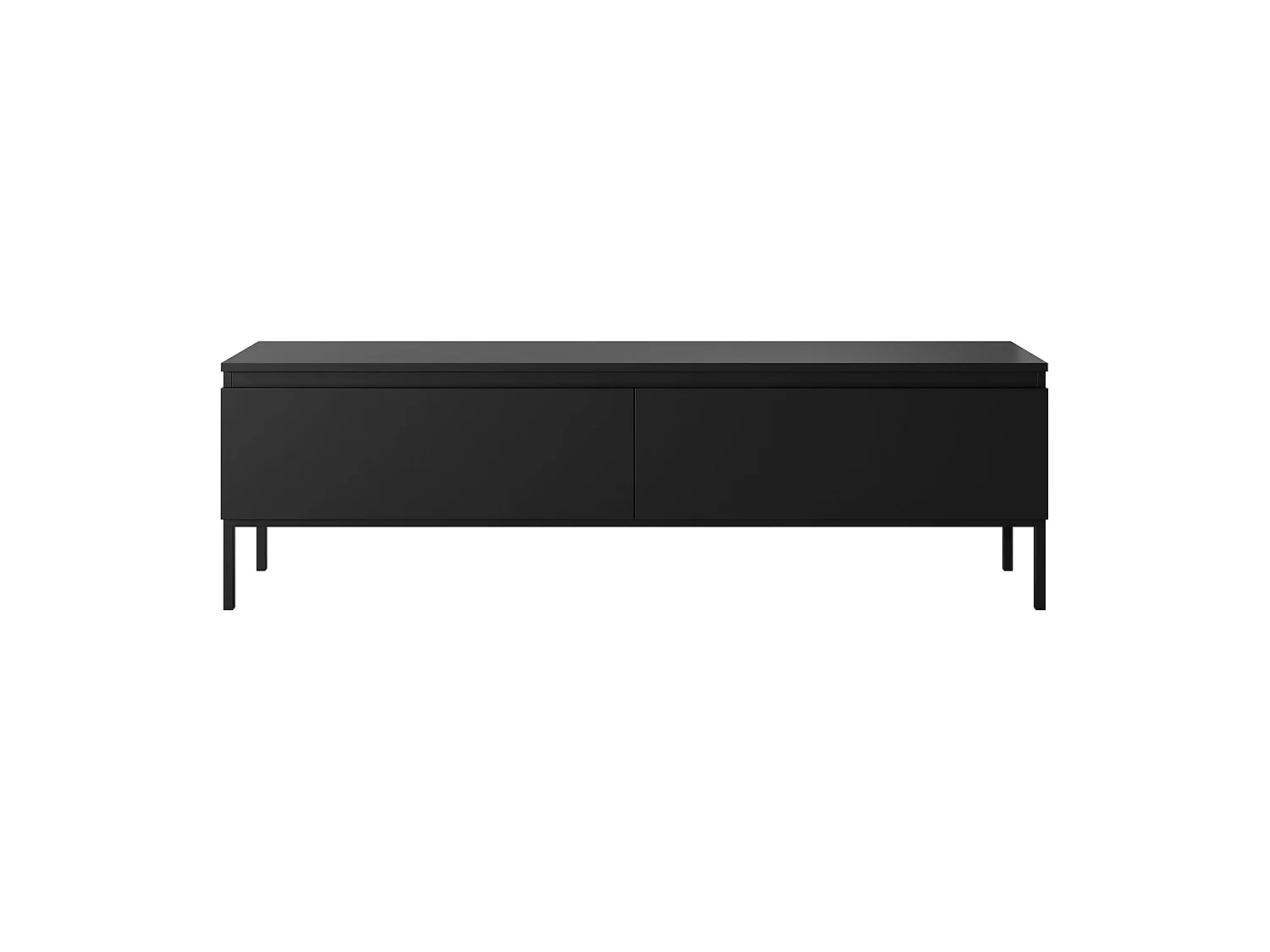 Meuble TV - 150 cm - noir et pieds noirs - Bemmi