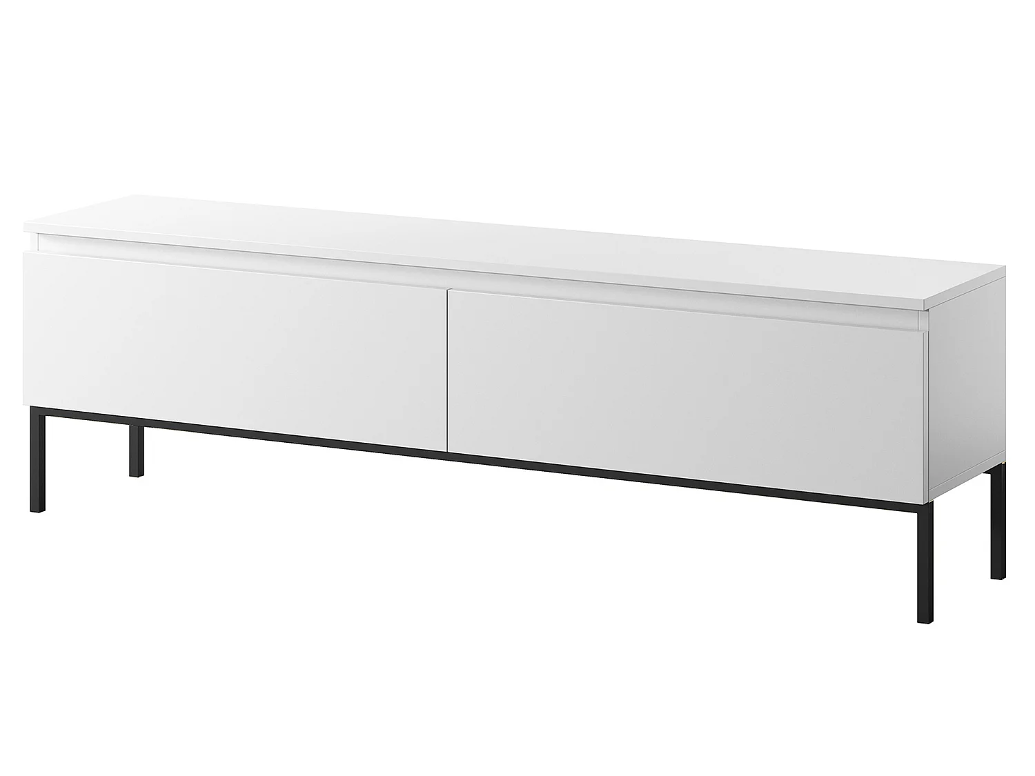 Mueble TV - 150 cm - blanco con pies negros - BEMMI