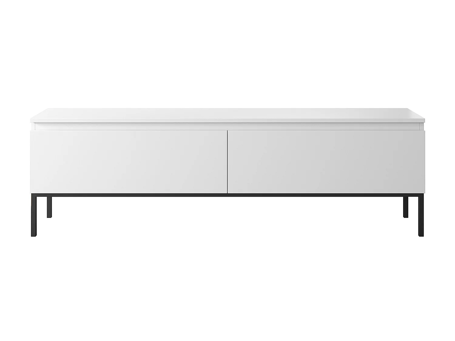 Mueble TV - 150 cm - blanco con pies negros - BEMMI