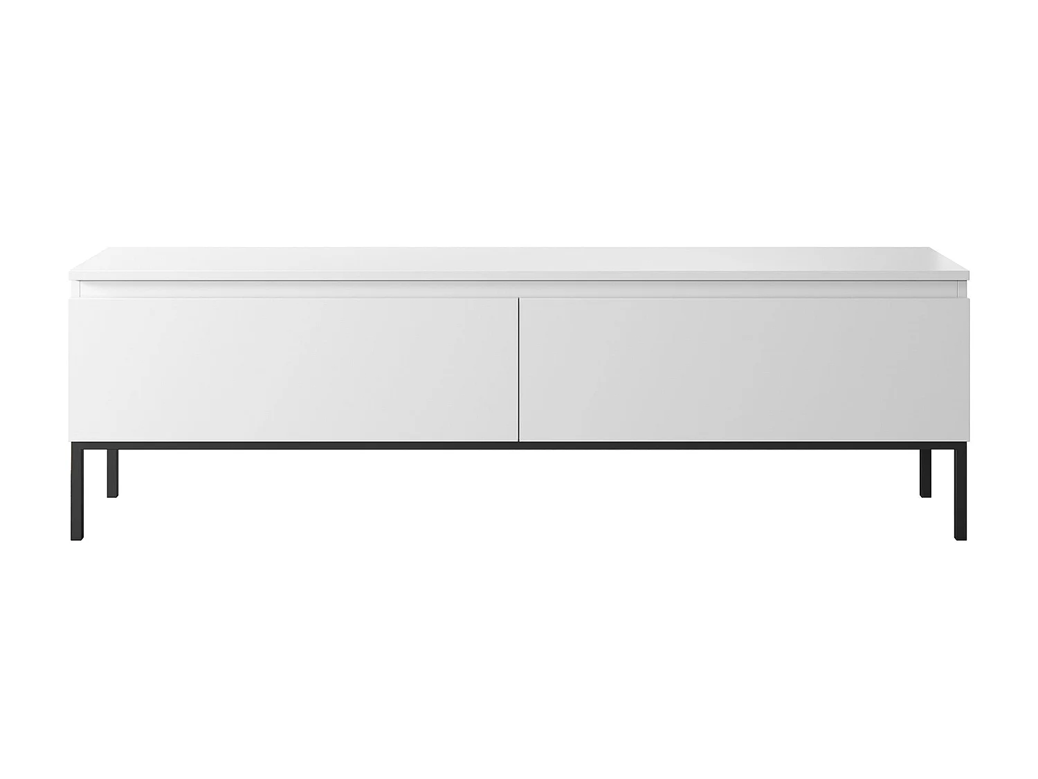 Meuble TV - 150 cm - blanc et pieds noirs - Bemmi